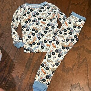 Little One Shop monster truck bamboo pajama set, 5t